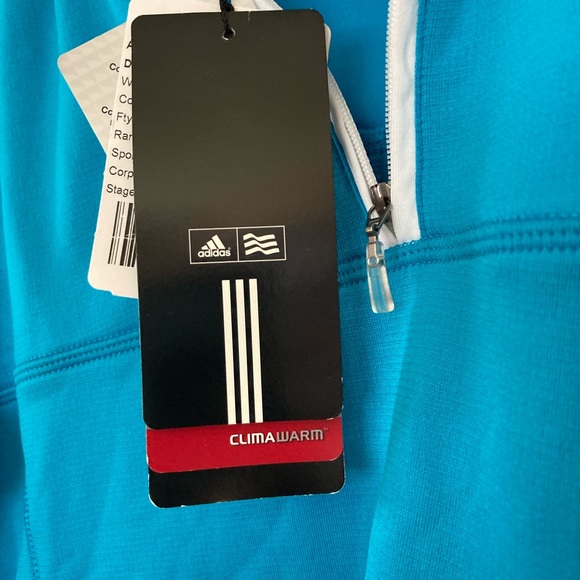 Adidas • ClimaWarm Golf  1/4 zip Aqua Color Sweater - Picture 5 of 6